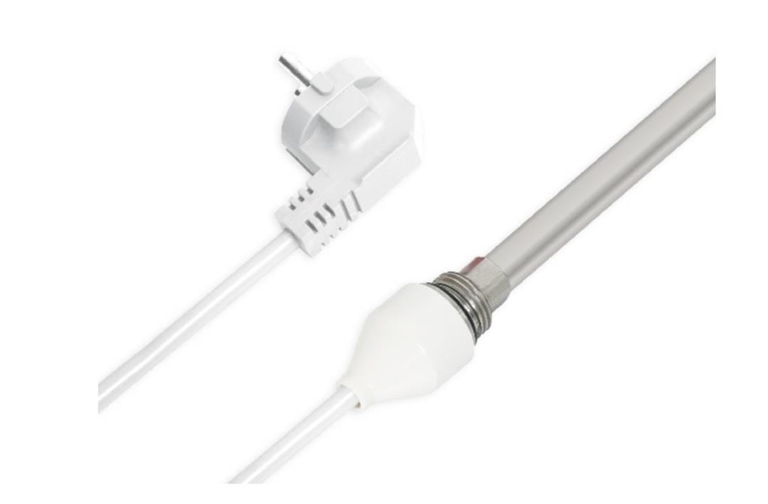 Havlupan Isıtıcı Rezistans 150 W / 230 V / L: 330 mm, Beyaz Kapak, 110cm TTR Beyaz Kablolu, Fişli HP02 - Towel Radiator Heater Resistance 150 W / 230 V / L: 330 mm, White Cover, 110cm TTR White Cable, With Plug HP02