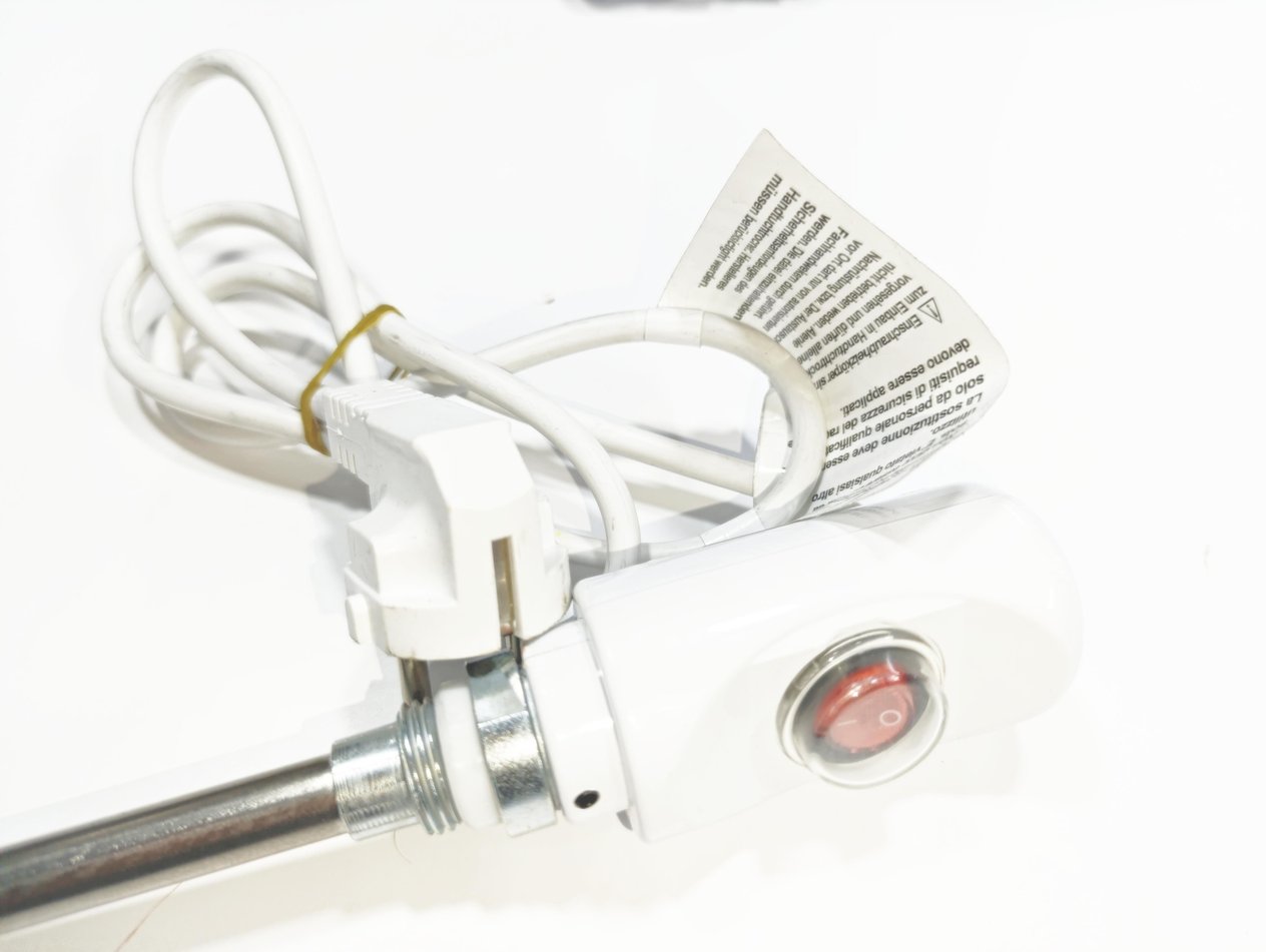 Havlupan Isıtıcı Rezistans 150W / 230V / L: 330mm, Beyaz, On/Off Anahtar, HP03 Model - Towel Radiator Heater Resistors 150W / 230V / L: 330mm, White, On/Off Switch, HP03