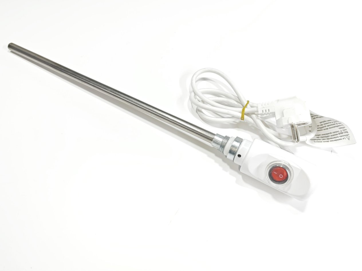 Havlupan Isıtıcı Rezistans 150W / 230V / L: 330mm, Beyaz, On/Off Anahtar, HP03 Model - Towel Radiator Heater Resistors 150W / 230V / L: 330mm, White, On/Off Switch, HP03