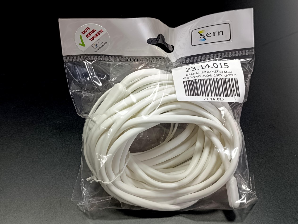 Kuluçka Drenaj Isıtıcı Rezistansı 6mt Sıcak 1mt Soğuk 300W 230V Artiko