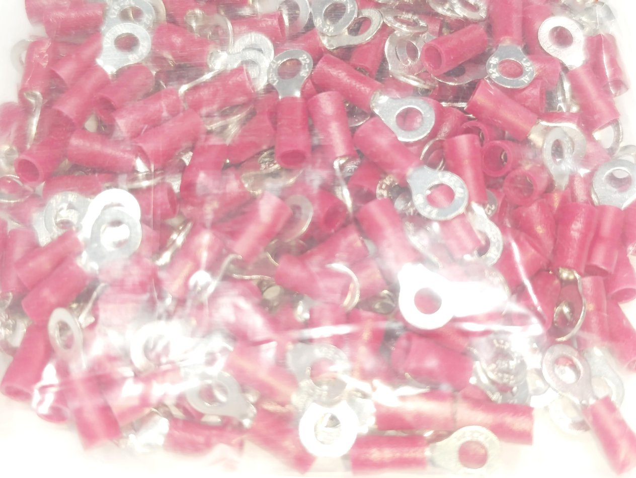 M4 (0.50 x 1.50 mm²) Yuvarlak Tip İzoleli Kablo Uçları Kırmızı Renk - 1 Paket - 200Adet 