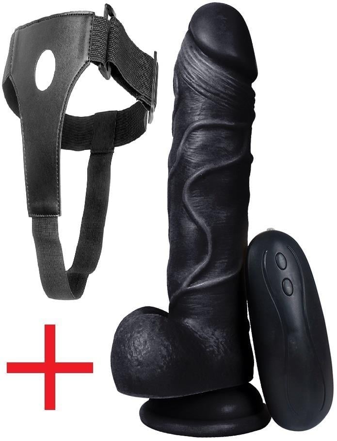 10 Mod Titreşim Zenci 20 Cm Takma Kemerli Vibratör Yumuşak Gerçekçi Doku Belden Bağlama Penis Dildo
