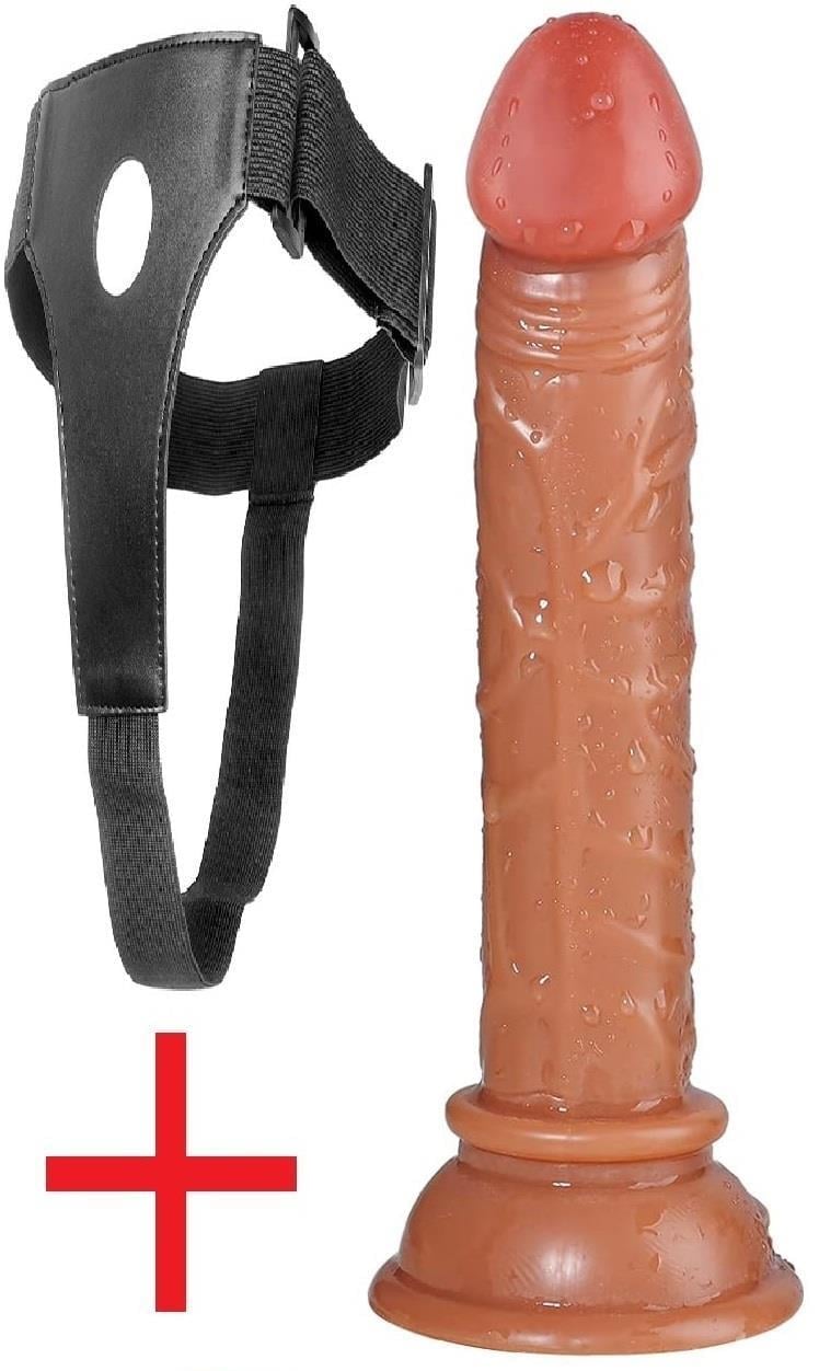 Belden Bağlamalı Yumuşak 13 Cm Kemerli Anal Vajina Yumurtalıksız Melez Vantuzlu Takma Dildo Penis