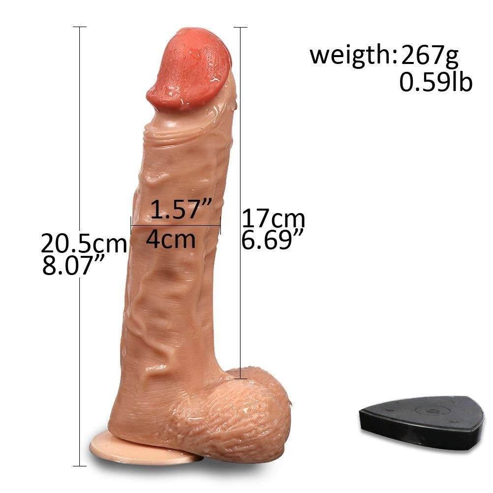 Bronte Uzaktan Kumandalı Şarjlı 20.5 Cm Oynar Başlıklı 20 Mod Titreşimli Penis Realistik Vibratör