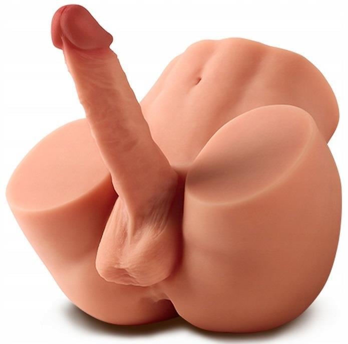 Gerçekçi Doku Büyük Boy 5.6 Kg Realistik 17 Cm Yapay Dildo Penisli Anüslü Erkek Mastürbatör Kalçası