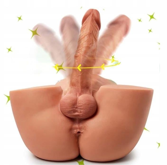 Gerçekçi Doku Büyük Boy 5.6 Kg Realistik 17 Cm Yapay Dildo Penisli Anüslü Erkek Mastürbatör Kalçası