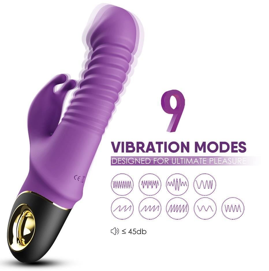 İleri Geri Hareket Edebilen Usb Şarjlı Özel Silikon Çift Motorlu 9 Mod Titreşim Teknolojik Vibratör