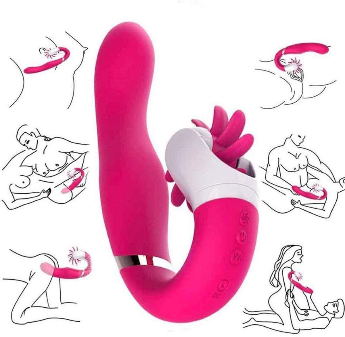 Isıtmalı Şarjlı 12 Mod Titreşim 12 Farklı Hareket Klitorise Dil Hissi Esnek Silikon Dokuda Vibratör