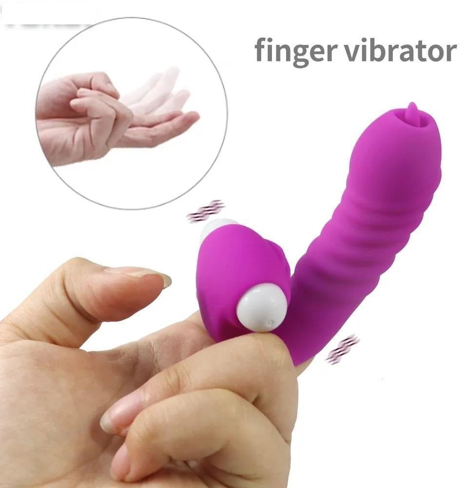 Klitoris Uyarıcılı Güçlü Titreşimli Orgazm Dil G Spot Soft Silikon Dokulu Parmak Vibratör