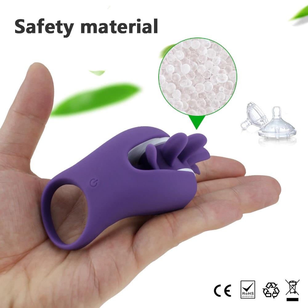 Özel Silikon Dokuda Usb Şarjlı Dönebilen Dil Atan Klitoris Uyarıcılı Lüx Penis Halkası