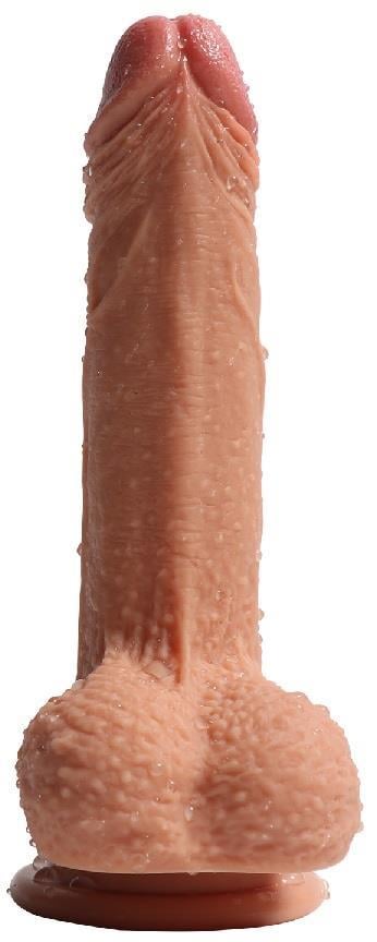 Soft Et Dokusunda Özel Çift Katmanlı 18 Cm Gerçekçi Yumuşak Penis Güçlü Vantuzlu Realistik Dildo