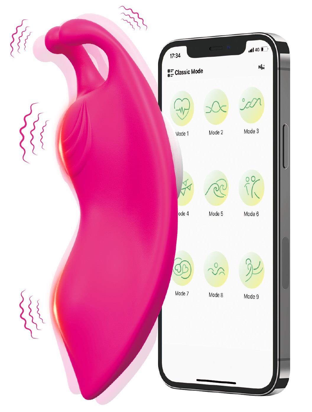 Telefon Uygulama App Kontrollü Şarjlı Klitoris Uyarıcılı Güçlü Titreşim Modları Giyilebilen Vibratör