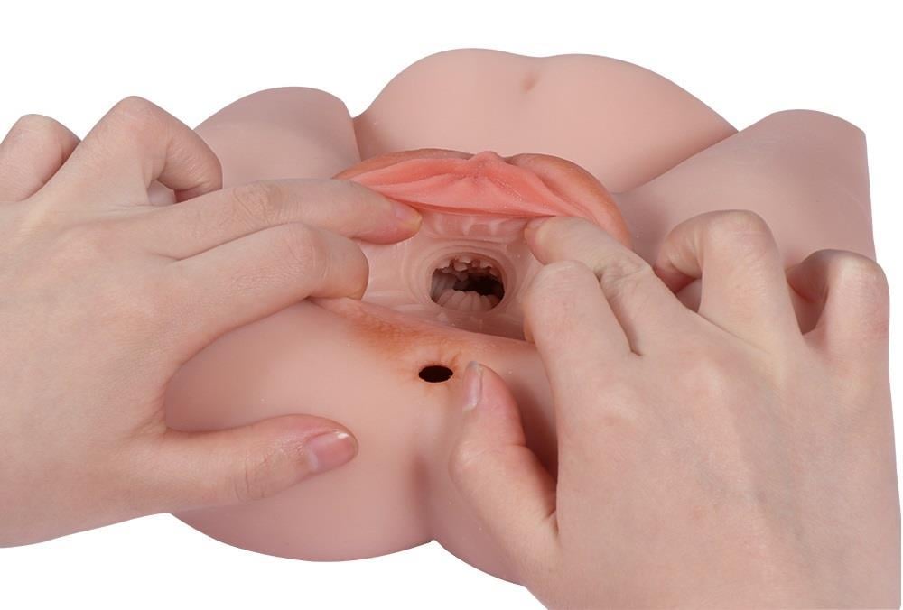 Ultra Gerçekçi Yumuşak Et Dokusunda Anal Ve Vajina Çift Girişli Yapay Suni Kalça Mastürbatör