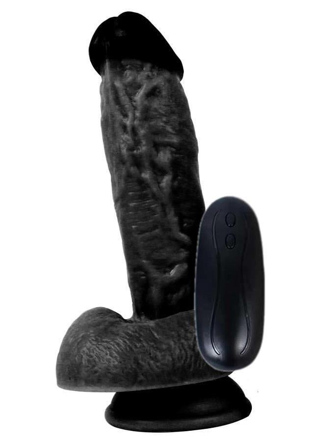Vantuzlu 17,5 Cm Kalın Gerçekçi Ten Dokusu 10 Farklı Titreşimli Zenci Penis Realistik Vibratör Dildo