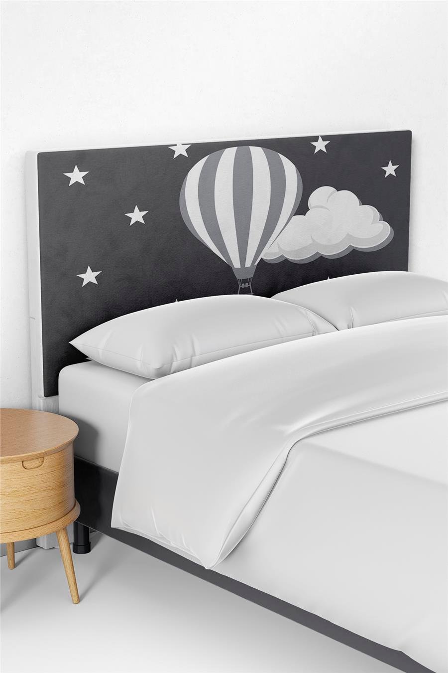 Gray Balloons Children's Room Bed Base Headboard Case TLABK-103