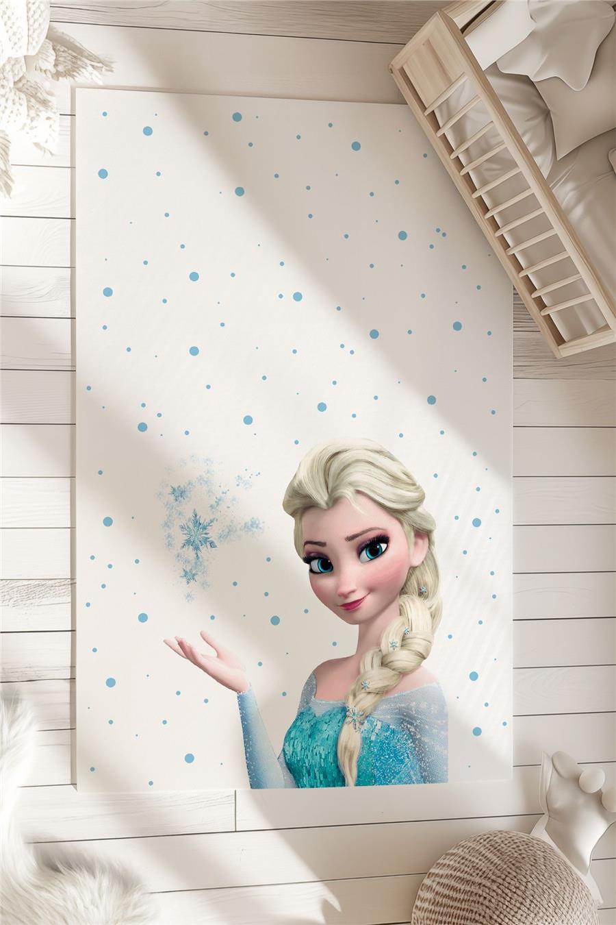 Karlar Ülkesi Elsa Desenli  Çocuk Ve Bebek Odası Dekoratif Halı Tlh-307