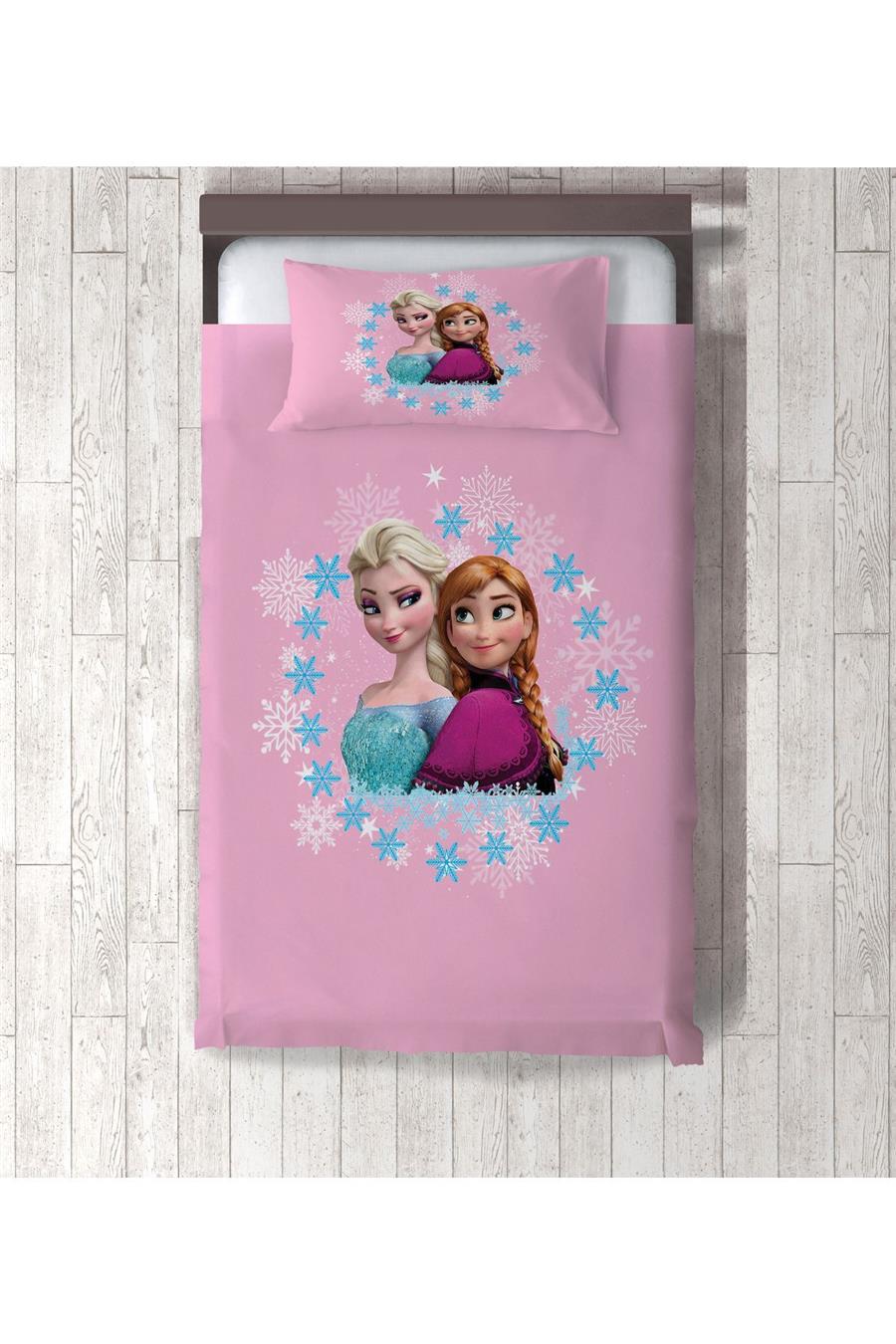 Pembe Elsa Anna Desen Çocuk Ve Bebek Odası Yatak Örtüsü Tlay-153