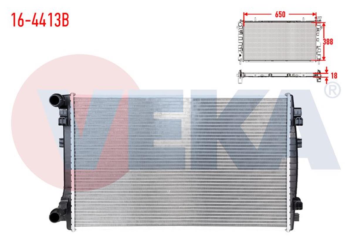Veka 16-4413B SU RADYATORU BRAZING VOLKSWAGEN GOLF VII (5G1) 1.6 TDI A-T/M-T 2012-