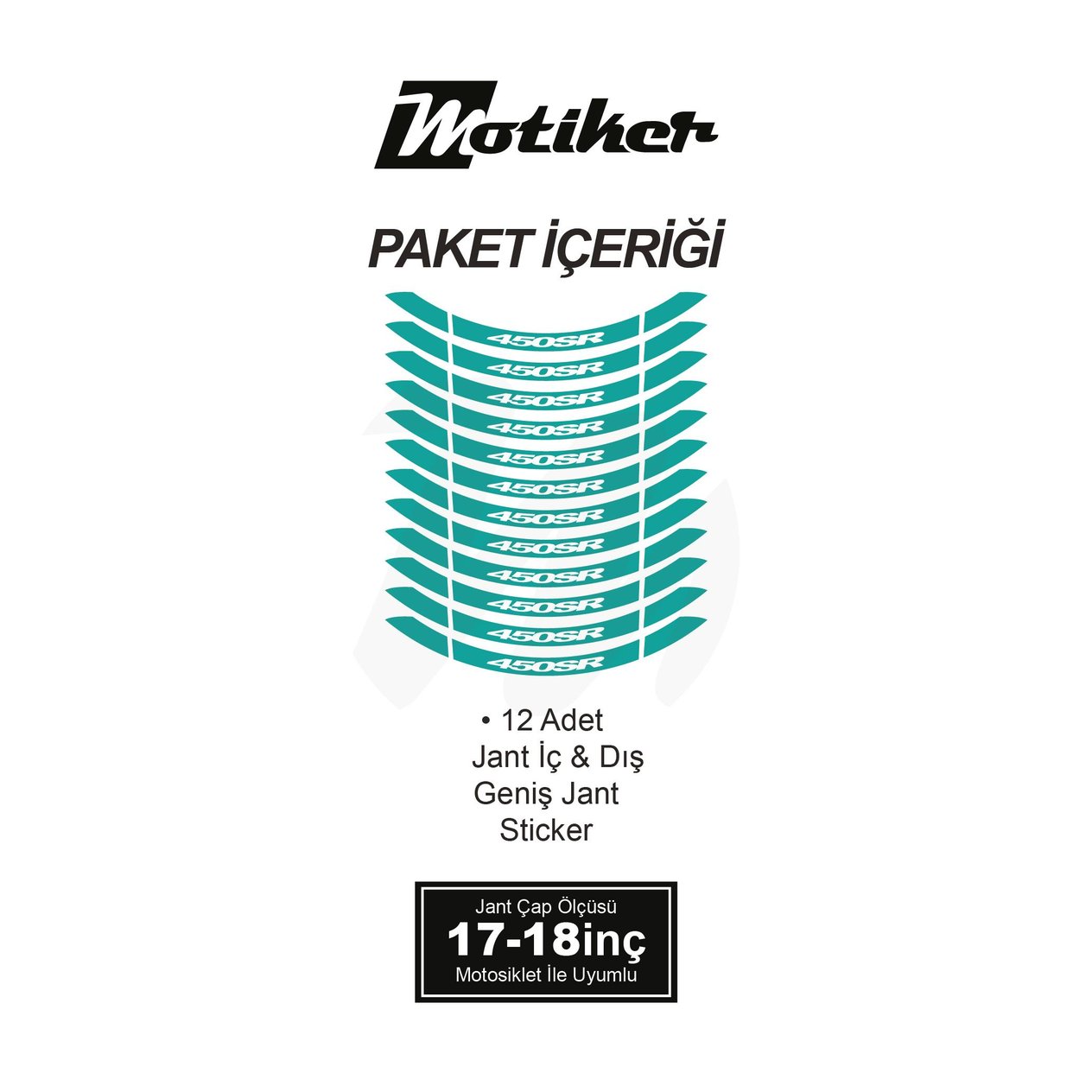  CFMOTO 450SR İÇ DIŞ JANT STİCKER ETİKET MODELİ TURKUAZ