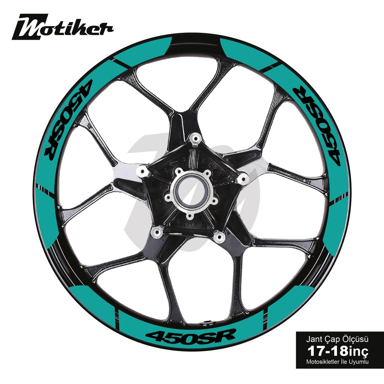  CFMOTO 450SR İÇ DIŞ JANT STİCKER ETİKET MODELİ TURKUAZ