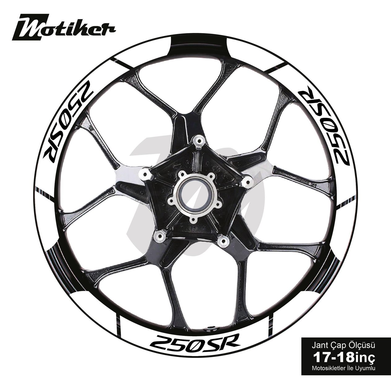 CFMOTO 250SR İÇ DIŞ JANT STİCKER ETİKET MODELİ BEYAZ