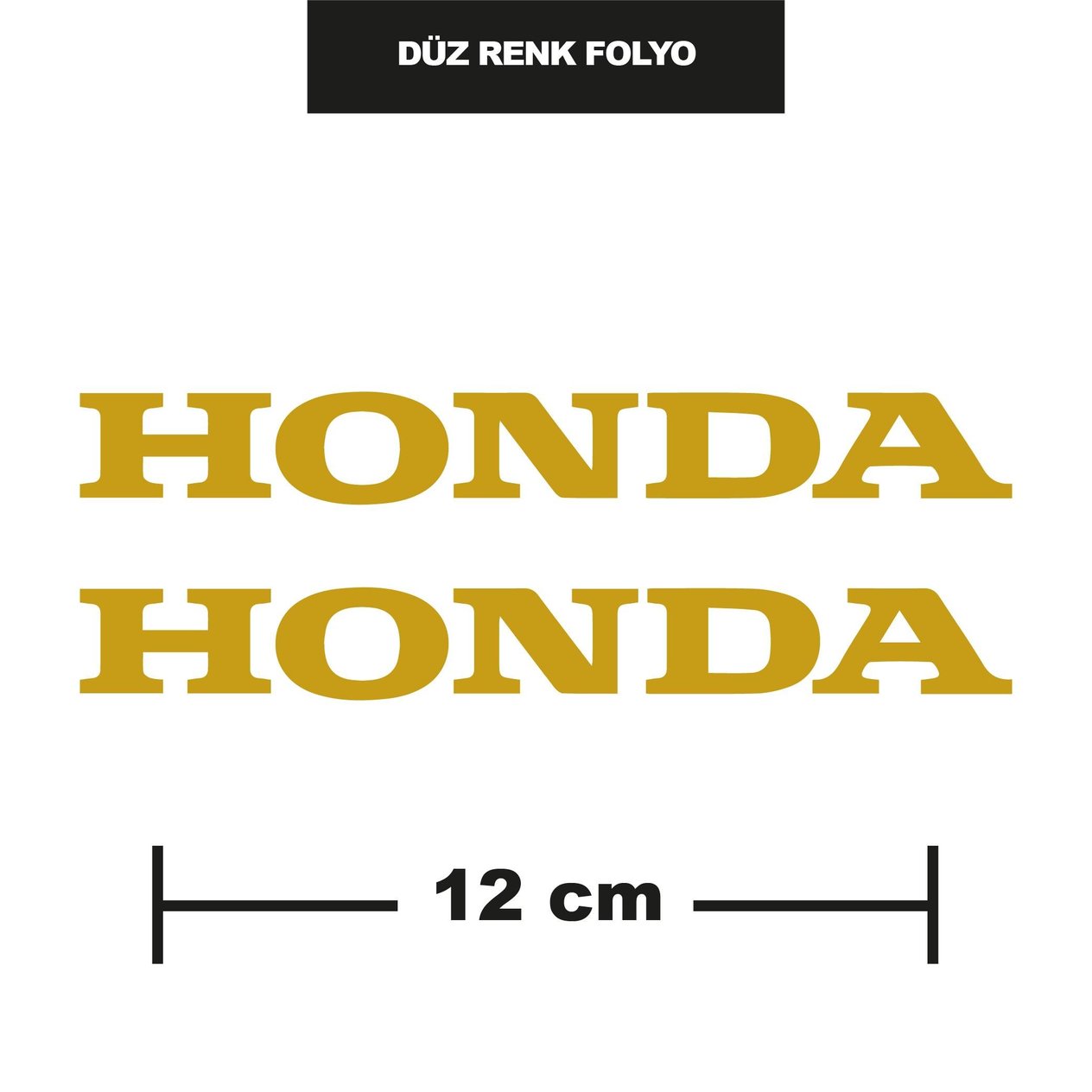 DÜZ RENK GOLD HONDA İKİLİ STİCKER 12CM
