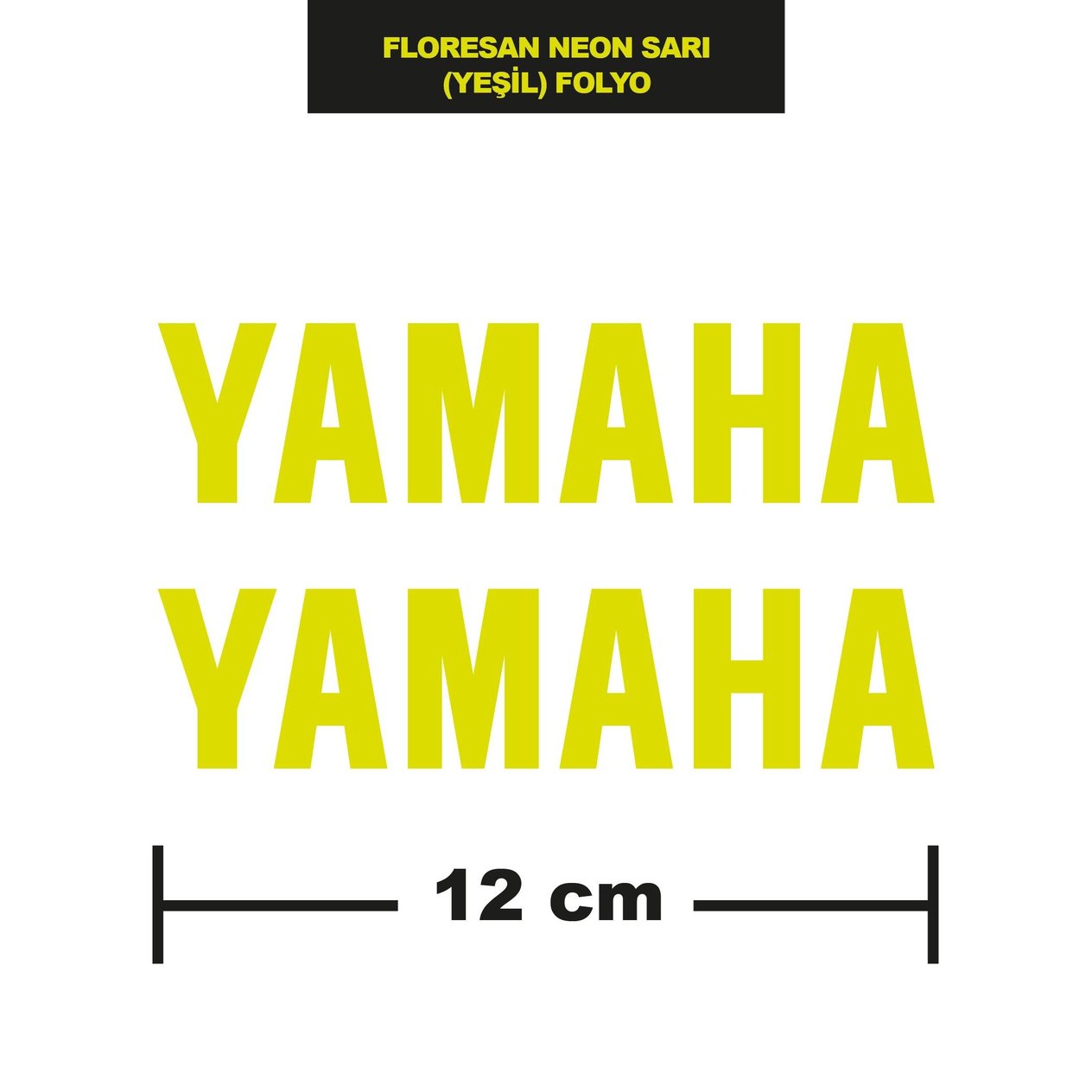 FLORESAN NEON SARI (YEŞİL) RENK YAMAHA İKİLİ STİCKER 12CM