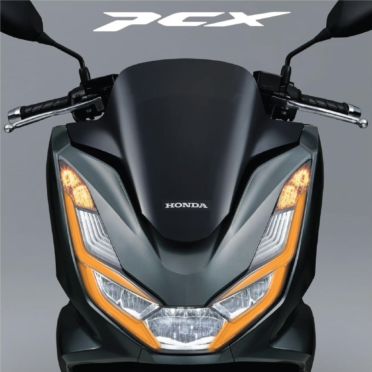 Honda PCX Ön Far Kaşı Şeffaf Sticker Model 2 Turuncu