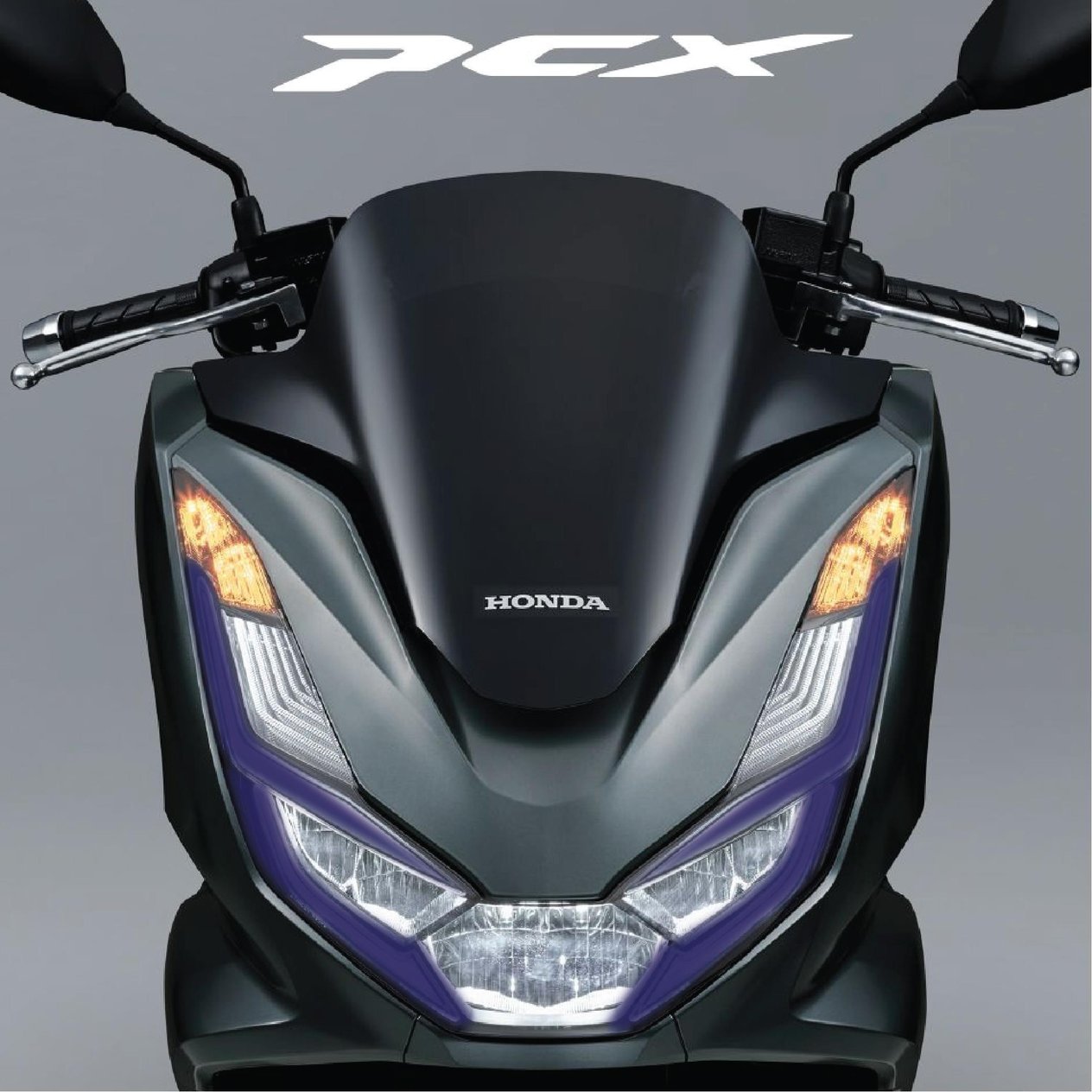 Honda PCX Ön Far Kaşı Şeffaf Sticker Model 2 Lacivert