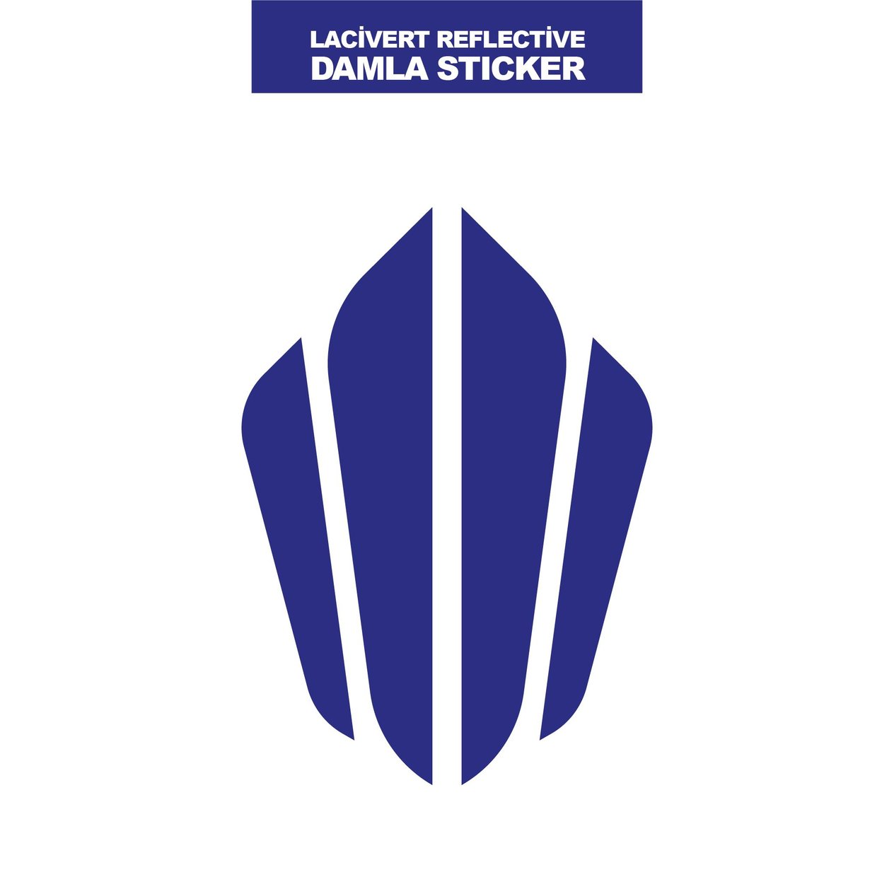 LACİVERT REFLECTİVE (IŞIK YANSITAN) 6'LI KULAK DAMLA STICKER MODELİ
