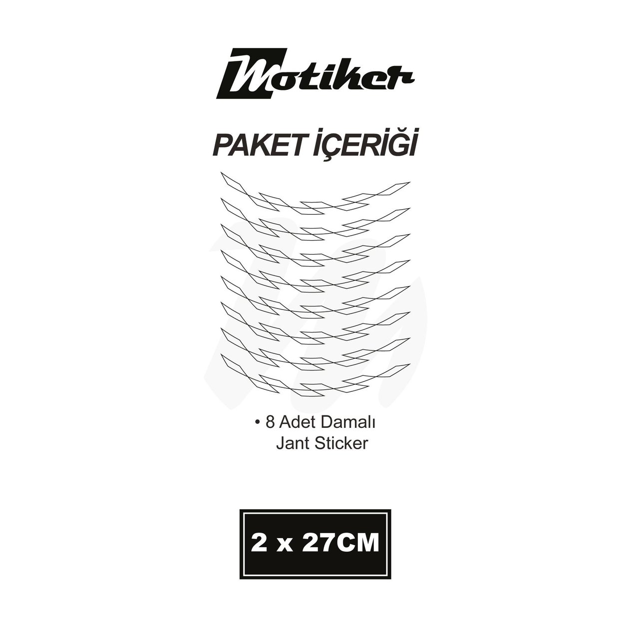 Motosiklet Jant İç Sticker Beyaz Dama Etiket Modeli