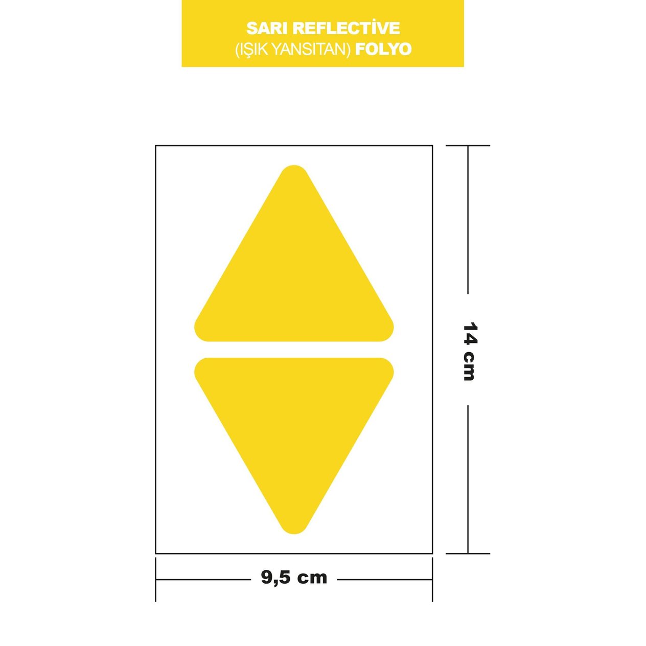 SARI REFLECTİVE (IŞIK YANSITAN) FOLYO 2Lİ ÜÇGEN 14x9,5 CM