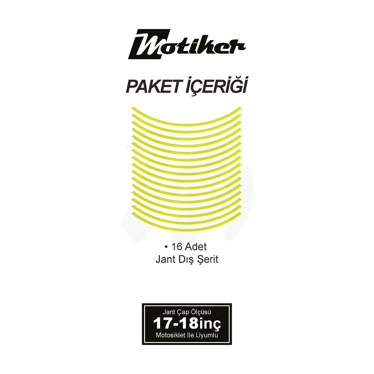 TEK RENK NEON SARI (YEŞİL) ŞERİT JANT DIŞ STICKER