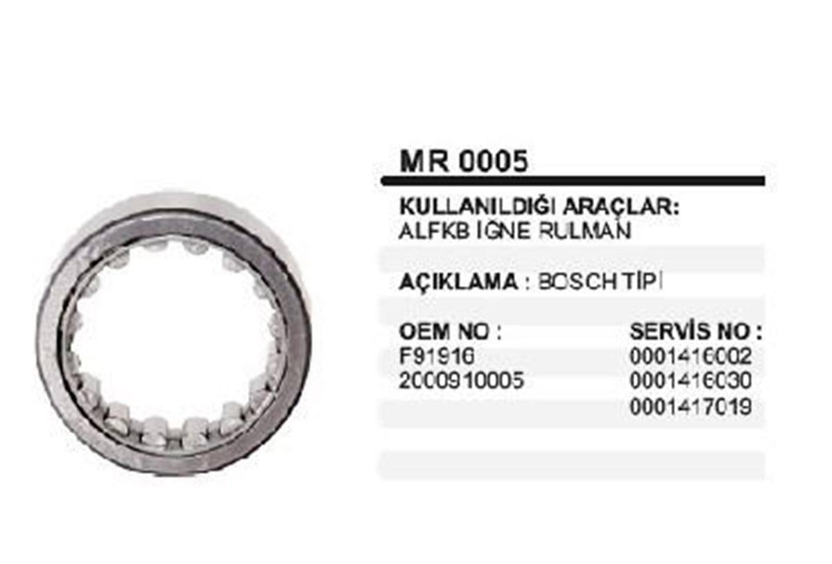 Marş Rulmanı Alfkb F91916 2000910005