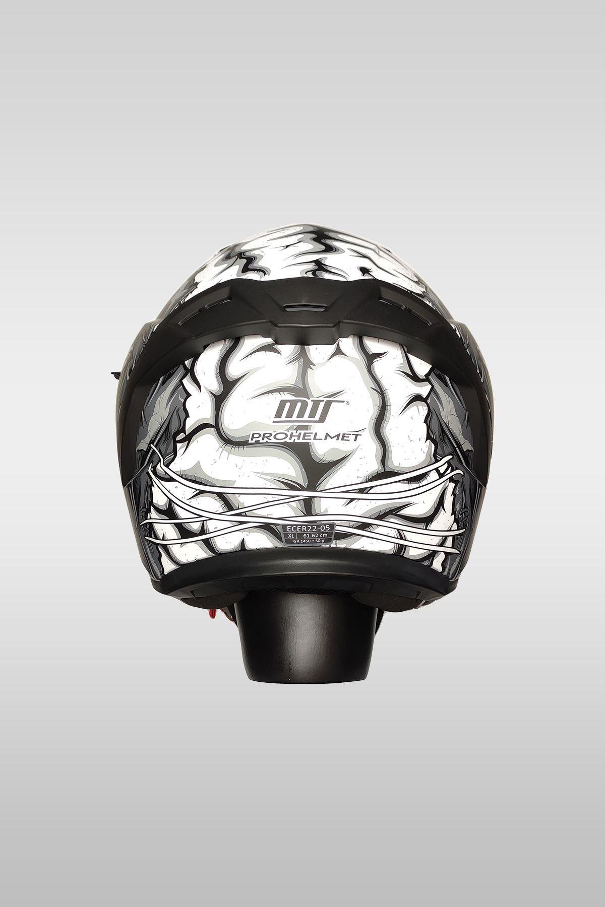 M-801 Motosiklet Kaskı Zombies White