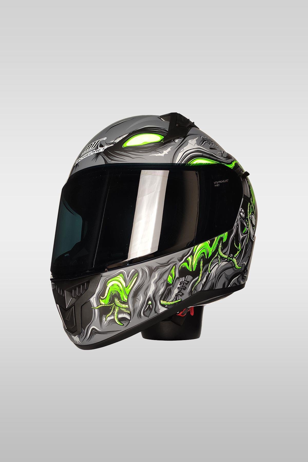 M-801 Motosiklet Kaskı Zombies White