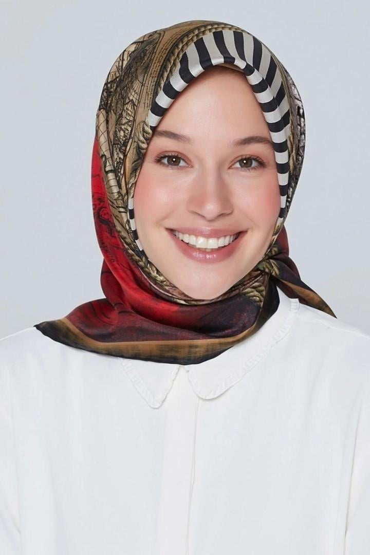 Armine Nostalji Serisi Twill İpek Eşarp 7473D-25
