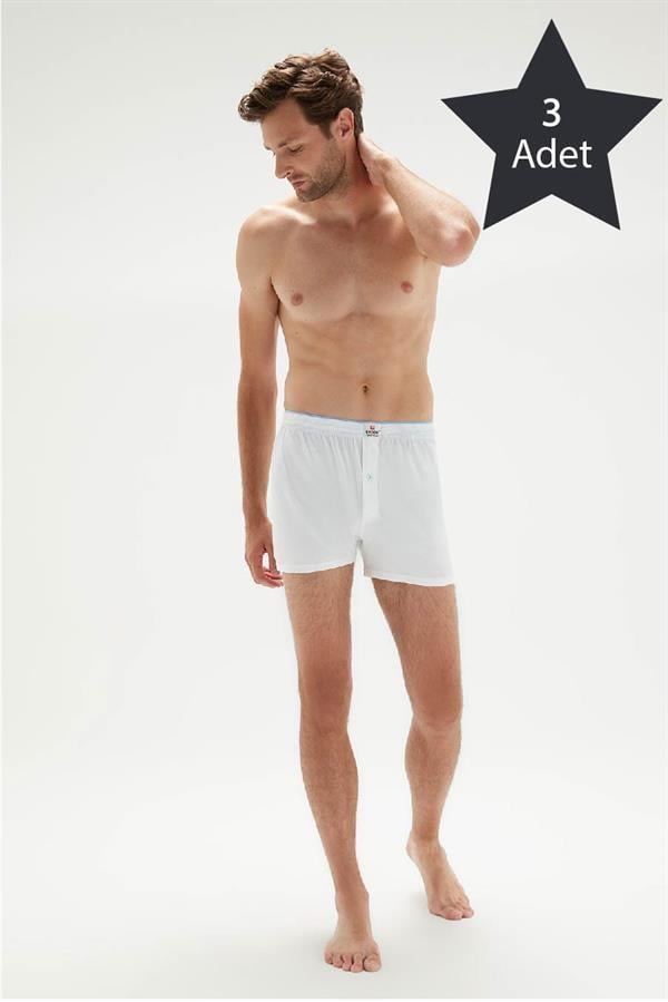 Erdem 3'lü Beyaz Penye Boxer 1400