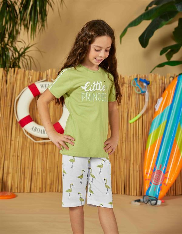 WeWeus Yeşil Kız Çocuk Pijama Takımı 822