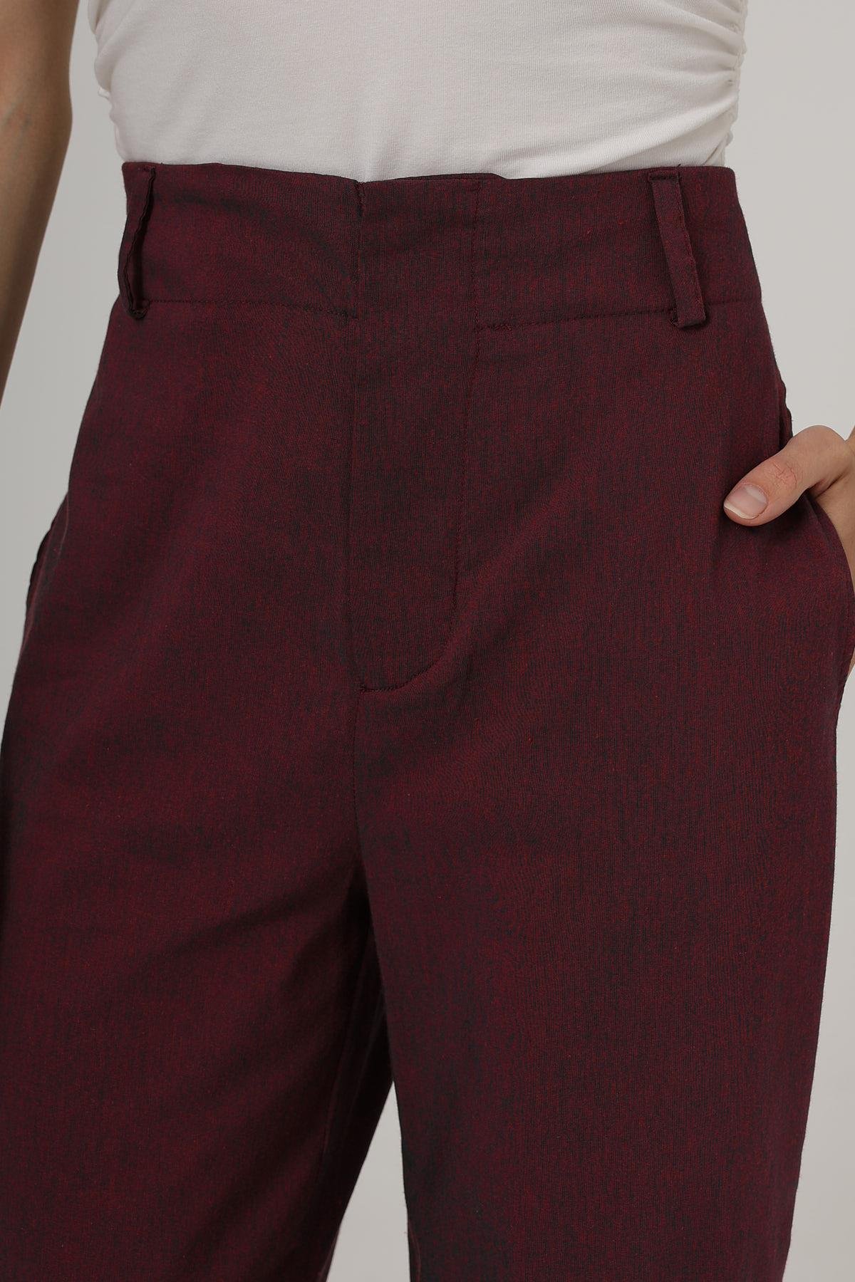 Duble Paça Pantolon - Bordo