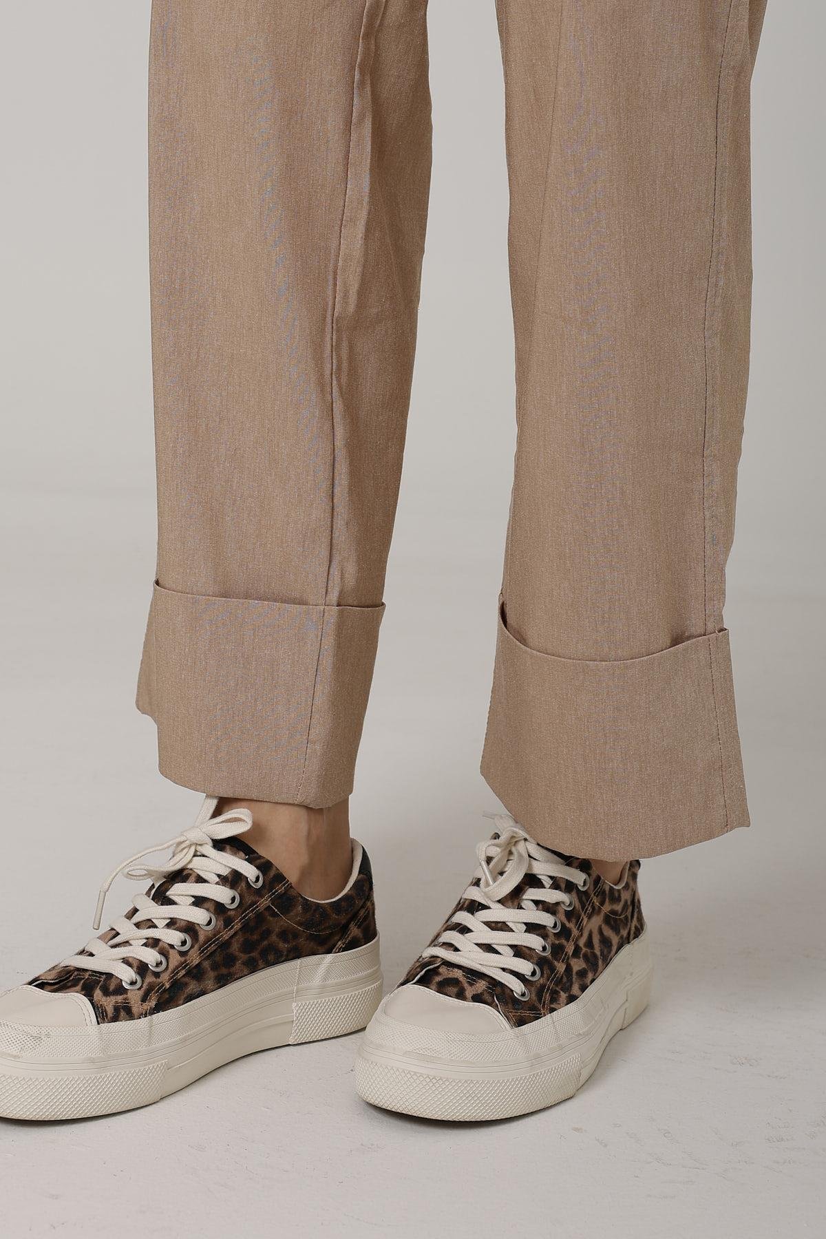 Duble Paça Pantolon - Taş