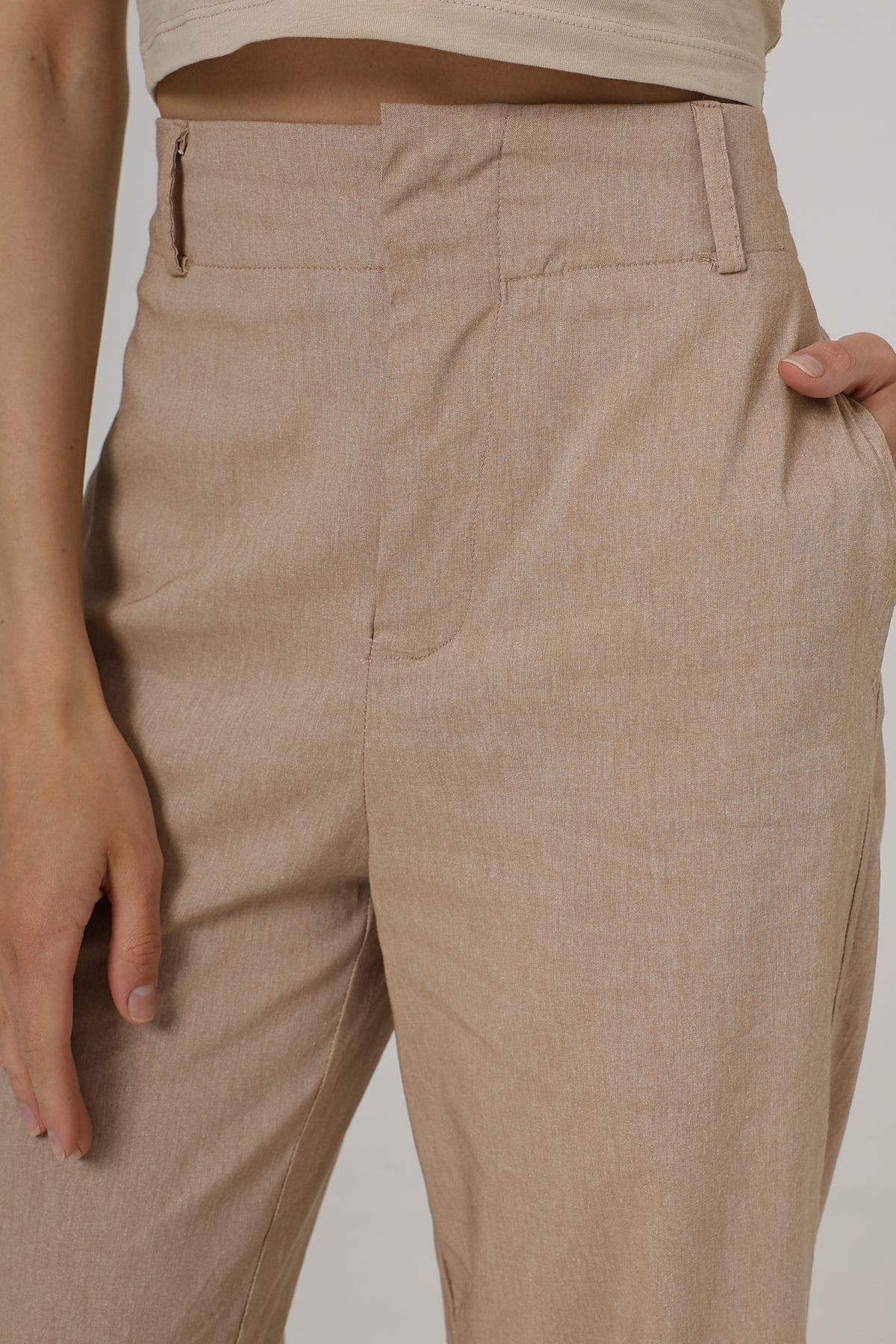 Duble Paça Pantolon - Taş
