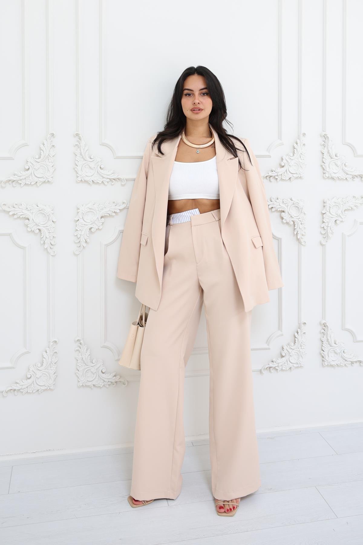 Astar Detaylı Blazer Ceket Taş