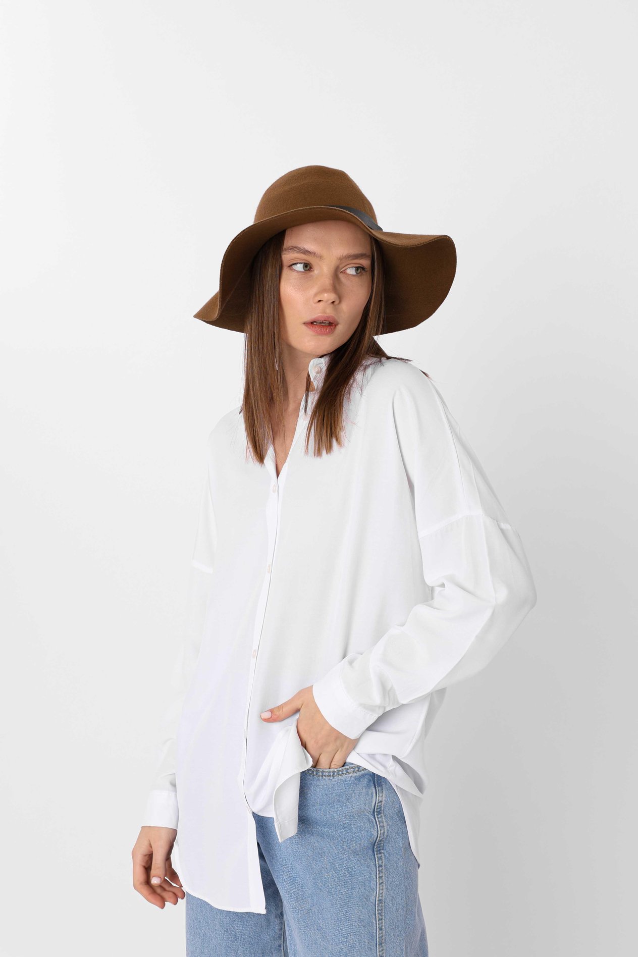 Basic Poplin Gömlek Beyaz