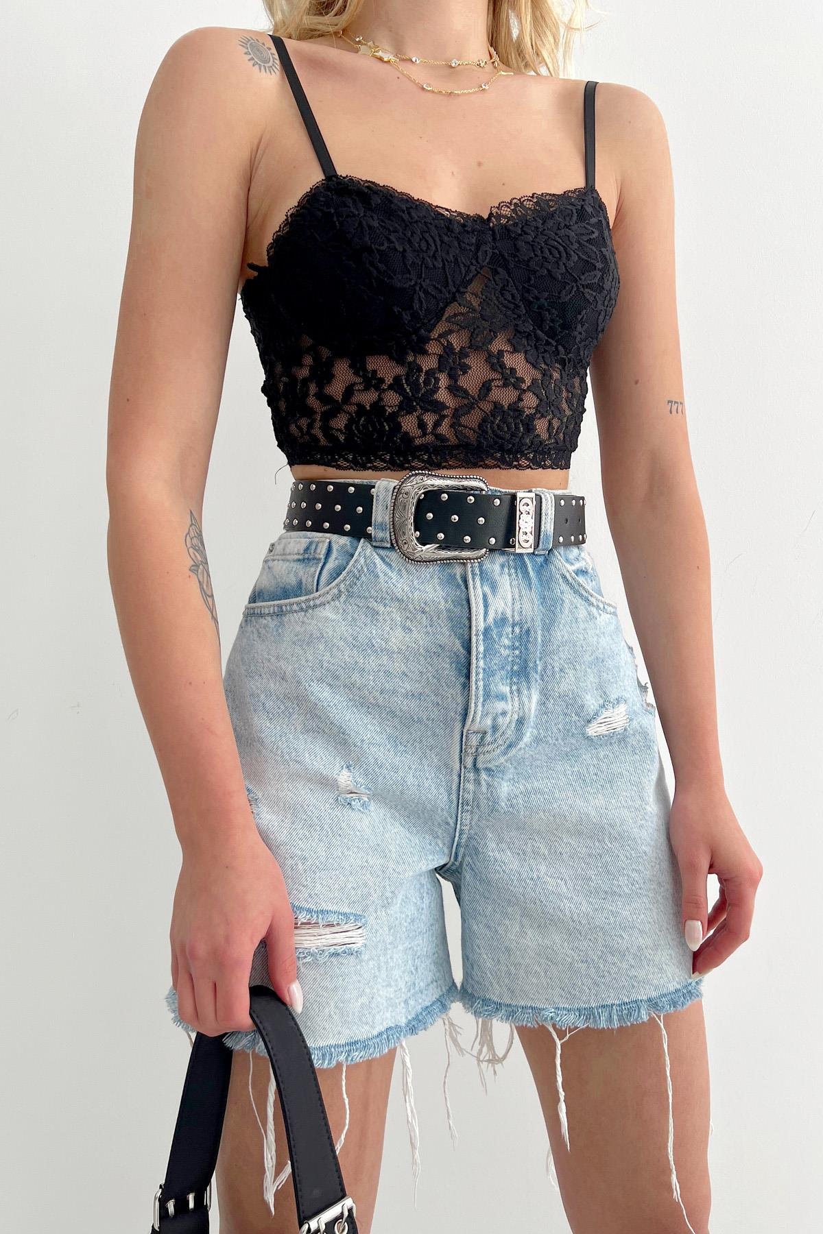 Dantelli Bralet Siyah