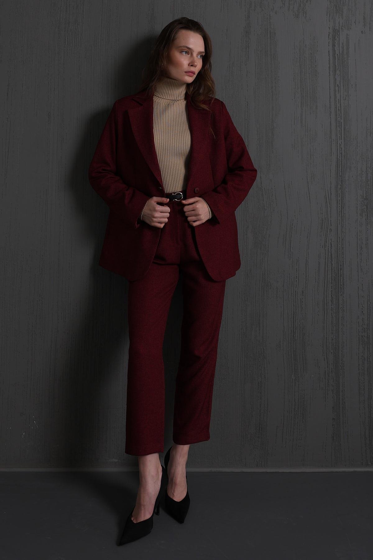Cep Kapaklı Ceket - Bordo