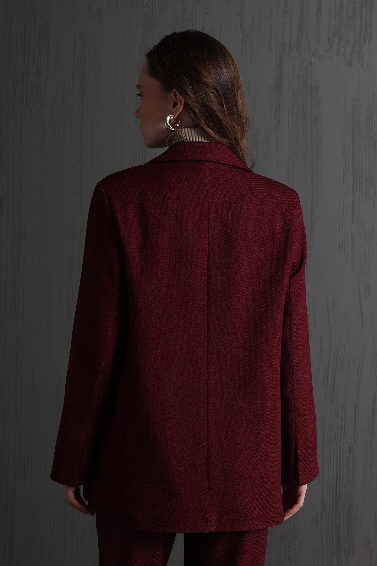 Cep Kapaklı Ceket - Bordo