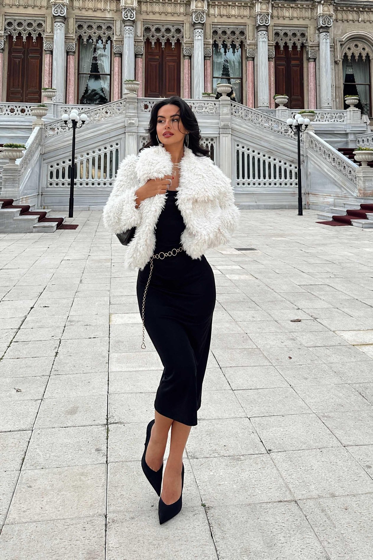 Faux Fur Jacket Ecru