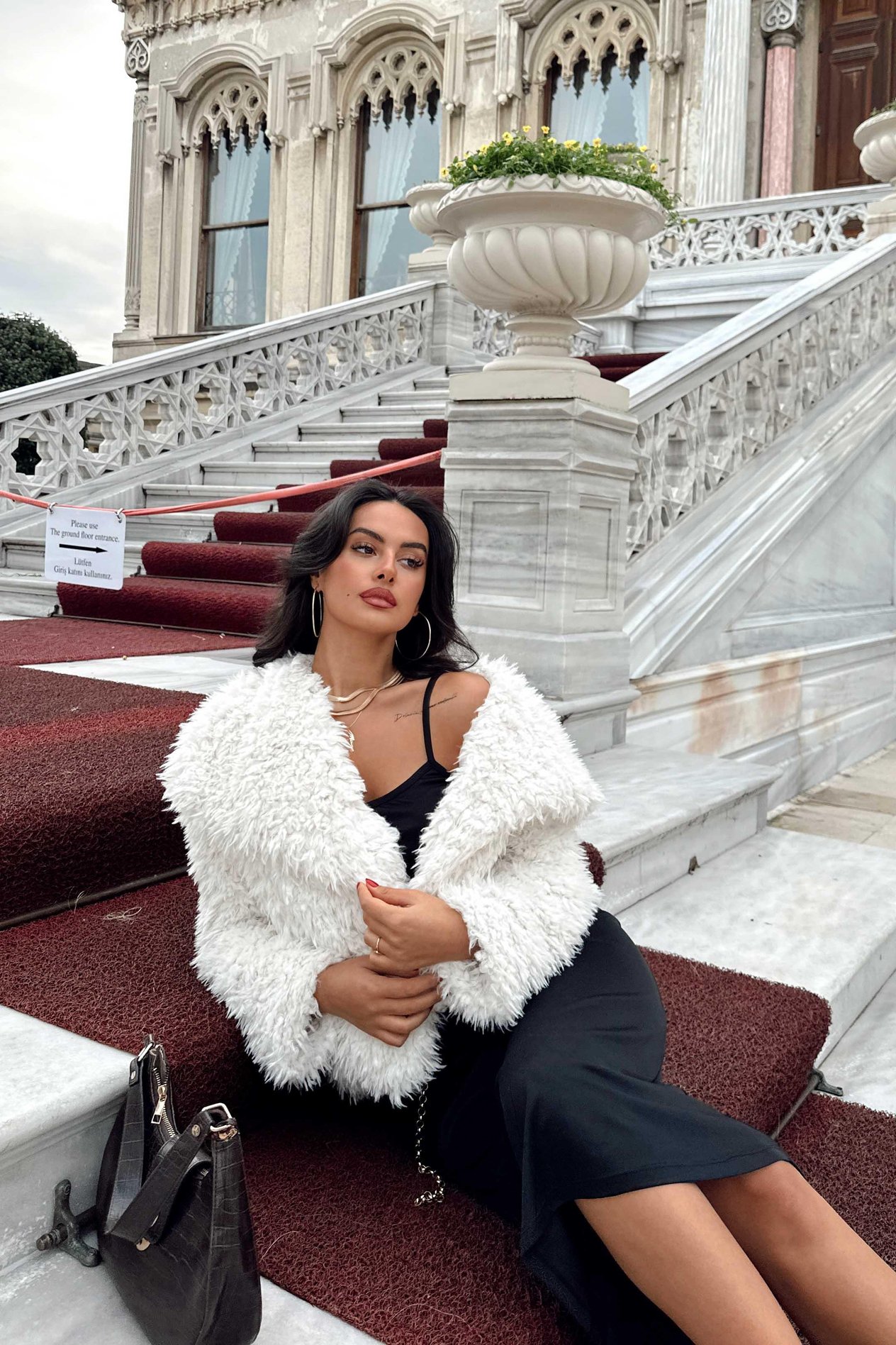 Faux Fur Jacket Ecru