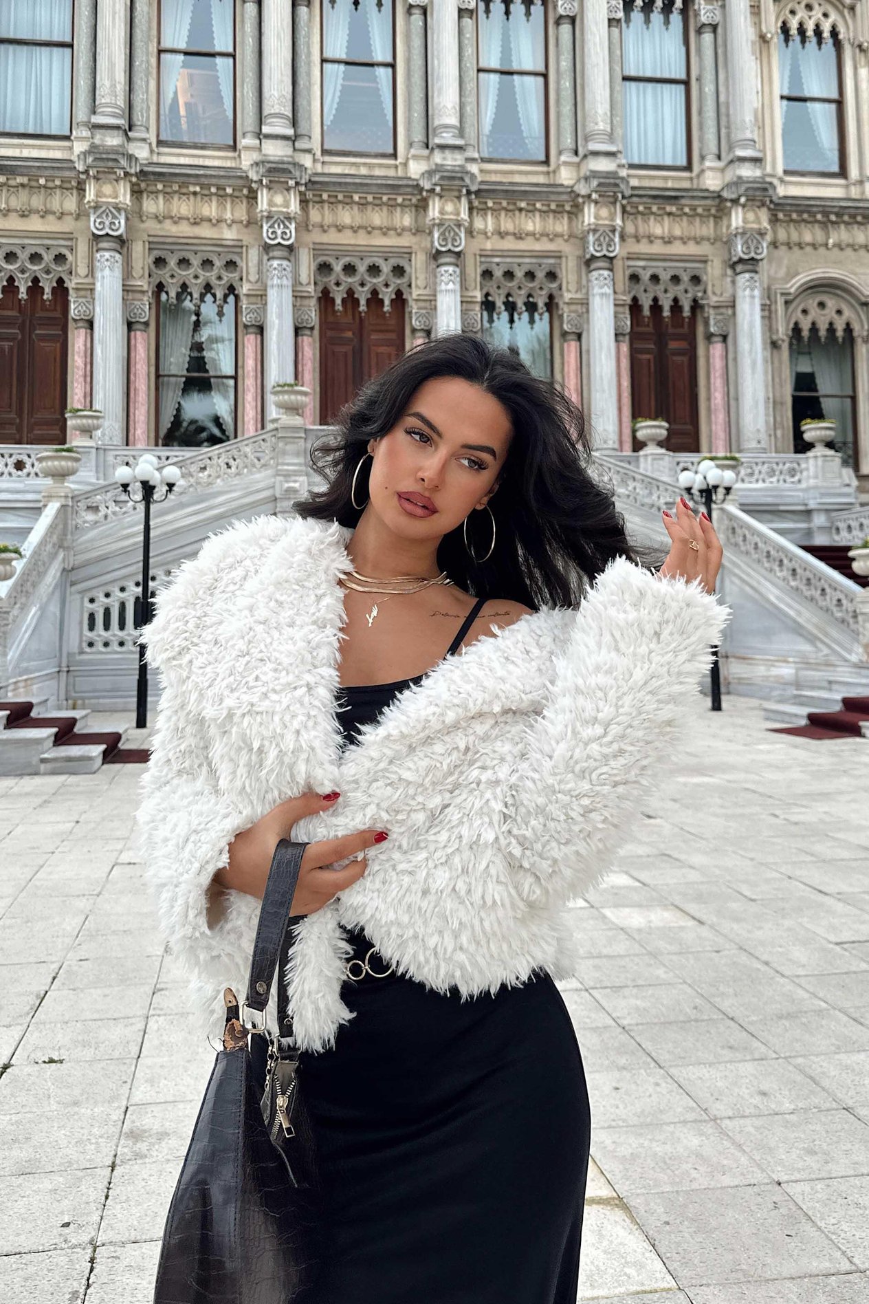 Faux Fur Jacket Ecru